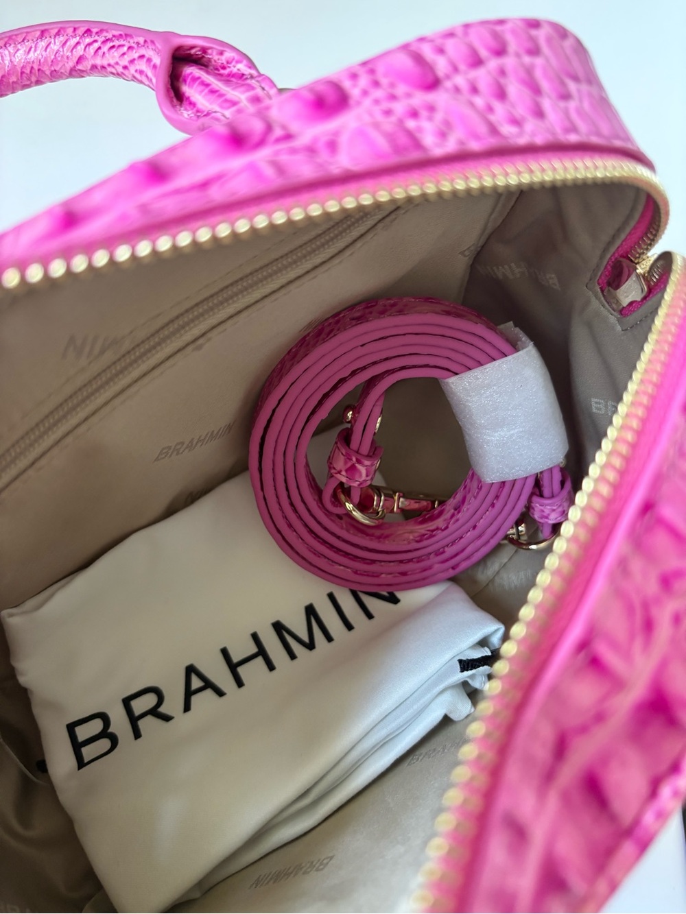 BRAHMIN Candy Pink Melbourne Collection Mara Mini Satchel Bag - - Picture 14 of 15